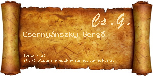 Csernyánszky Gergő névjegykártya